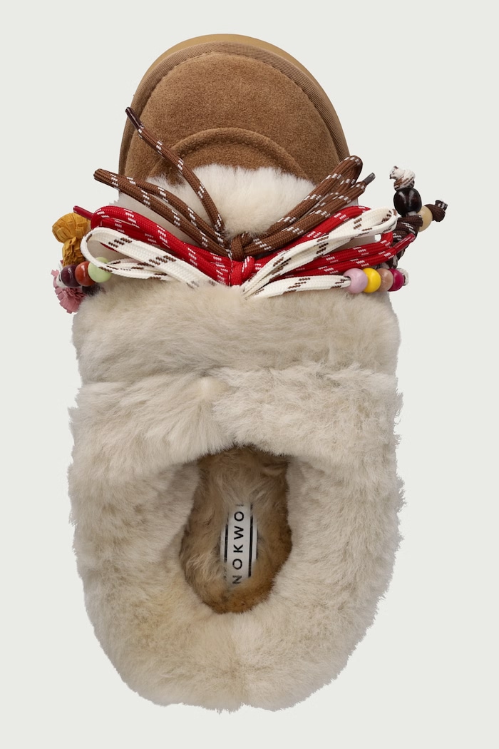 Παντόφλες Γυναικείες σουέτ April Chestnut Hairy Suede Nokwol April.Chestnut.Suede καφέ