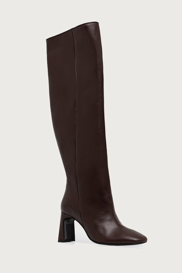 Souliers Martinez Kozaki damskie skórzane ROBERTA brązowy ROBERTA.DK.BROWN