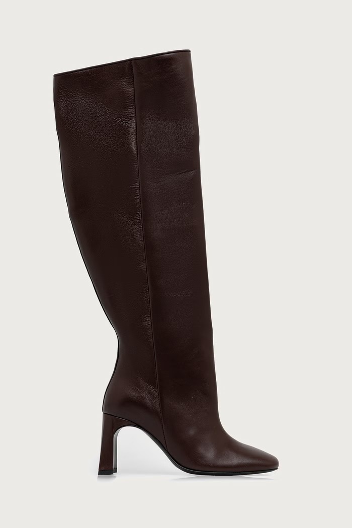 Souliers Martinez Kozaki damskie skórzane ROBERTA ROBERTA.DK.BROWN brązowy AW26
