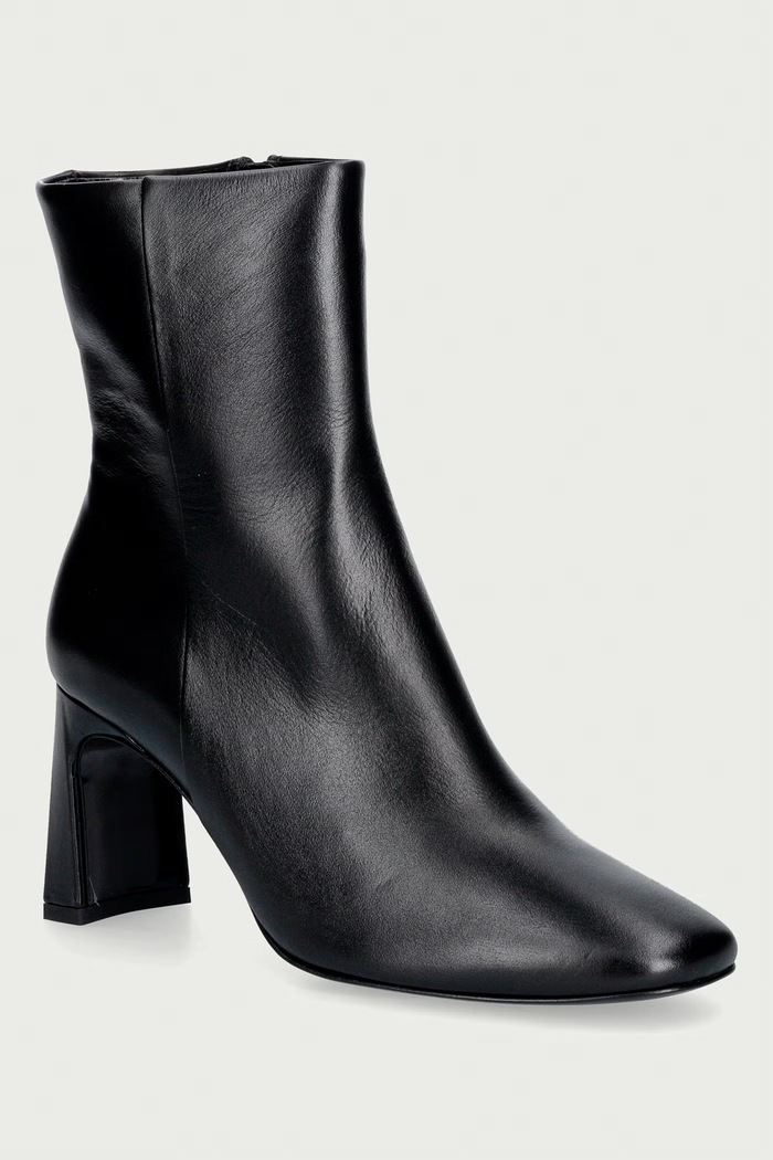 Souliers Martinez μποτάκια block heel γυναικεία δερμάτινα KAROL μαύρο KAROL.BLACK