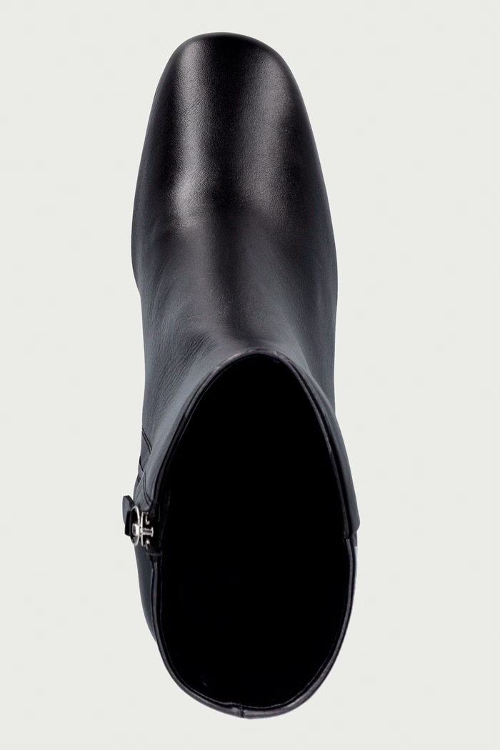 Souliers Martinez μποτάκια block heel γυναικεία δερμάτινα KAROL μαύρο KAROL.BLACK