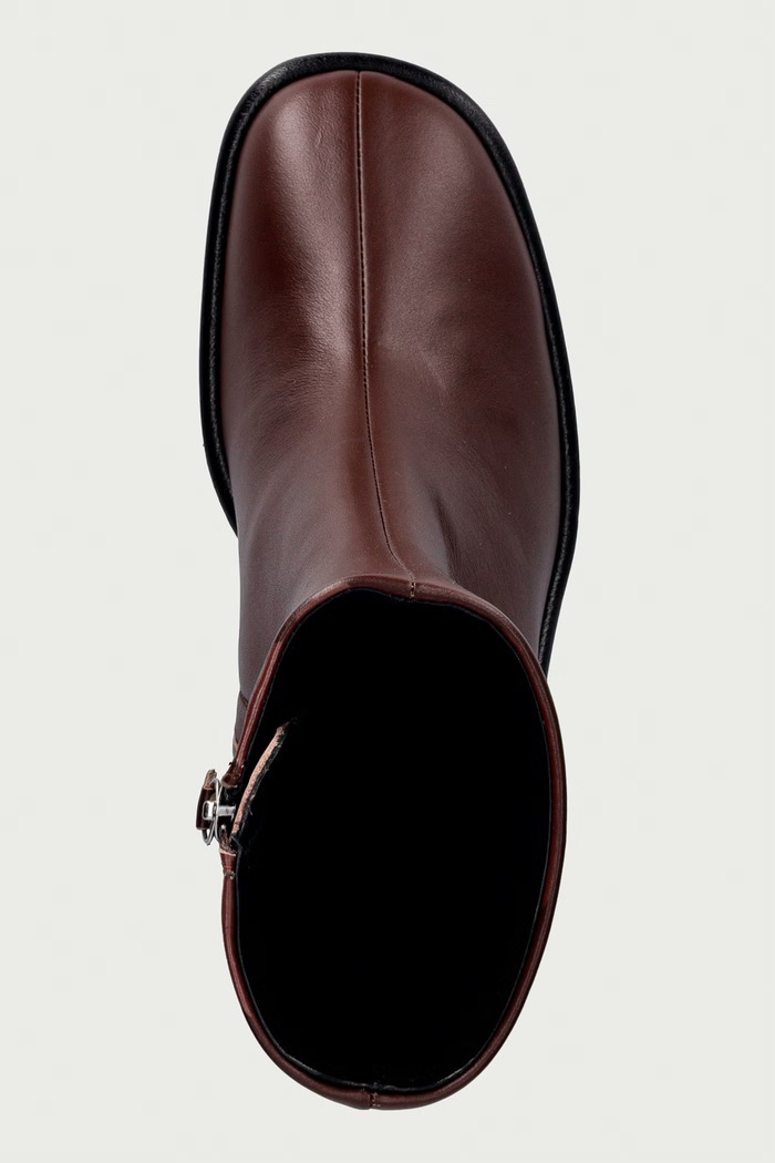 Souliers Martinez gležnjače za žene od kože TERUEL smeđa TERUEL.DK.BROWN