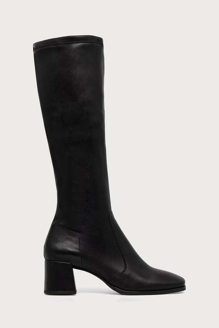 Jonak kozaki na słupku damskie AUGUSTA CUIR/STRETCH 3900263 czarny AW26