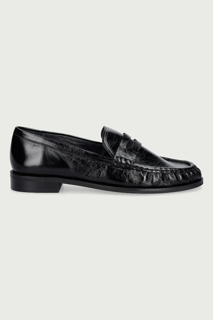 Jonak Mokasyny damskie skórzane DELICE CUIR VIEILLI 3700235 czarny AW26