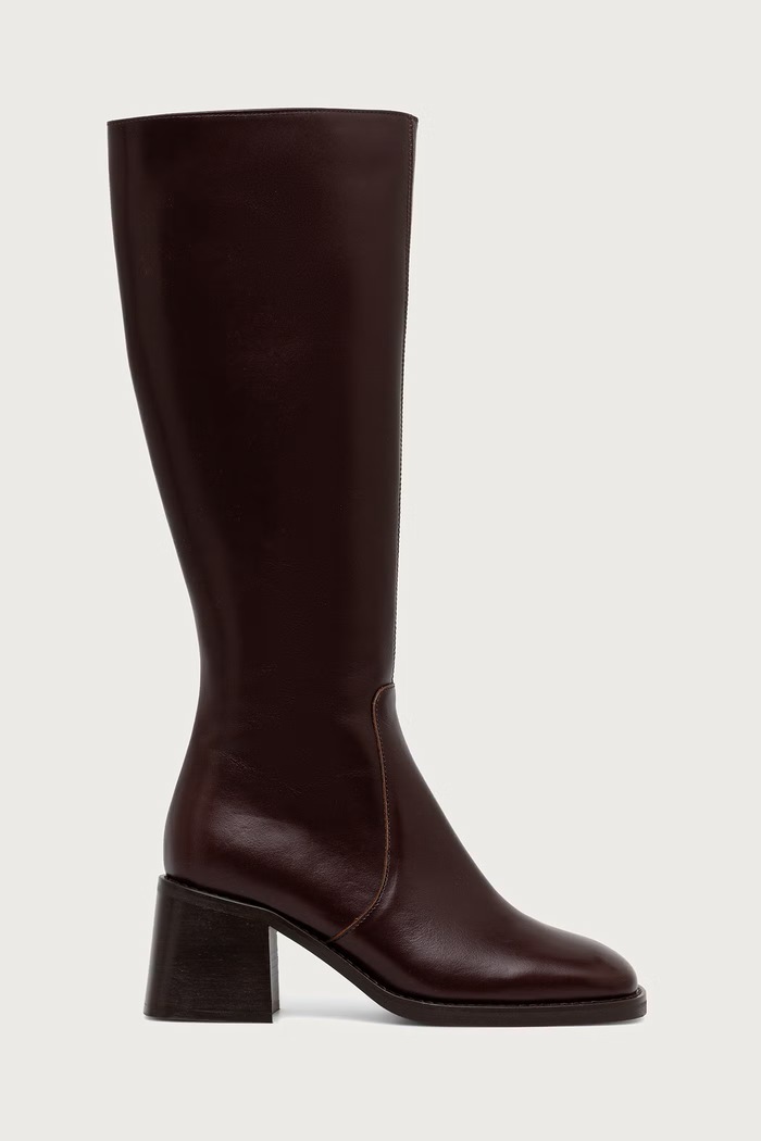 Jonak kozaki damskie skórzane DIOU CUIR 3300215 bordowy AW26