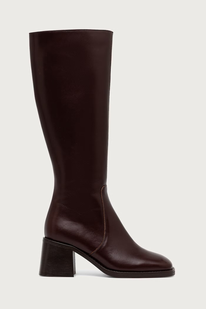 Jonak kozaki damskie skórzane DIOU CUIR 3300215 bordowy AW26