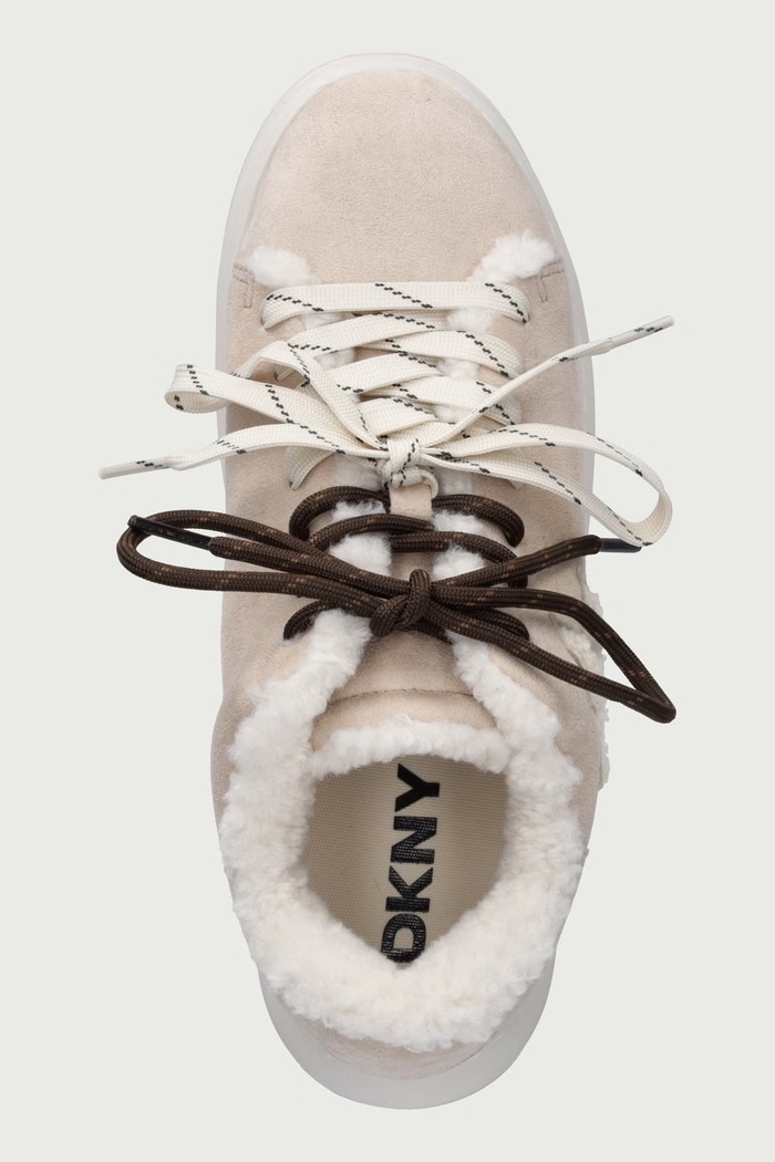 Keira Fur Tenisice za žene od imitacije brušene kože DKNY K4695050.KPS bež