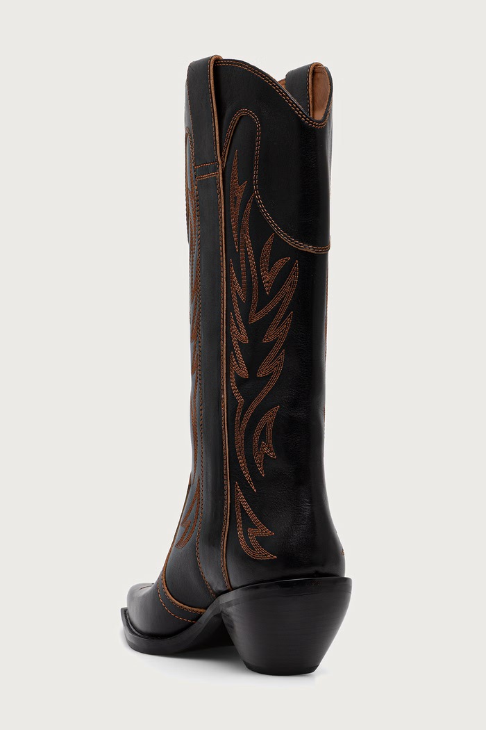 Încălțăminte Off-White Santiag High Boot cizme cowboy pentru femei din piele OF06092002 negru