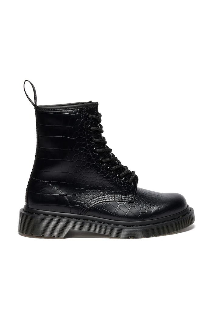 Dr. Martens botki damskie skórzane 1460 Croco czarny DM42679001