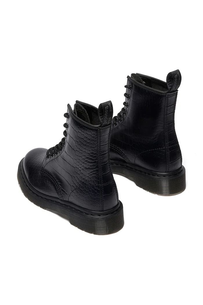 Dr. Martens botki damskie skórzane 1460 Croco czarny DM42679001
