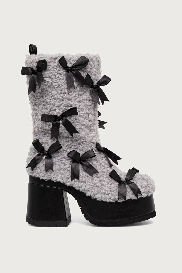 Koi Footwear Gležnjače s debelom potpeticom za žene Kensei Shearling AS04.Kensei siva AW26