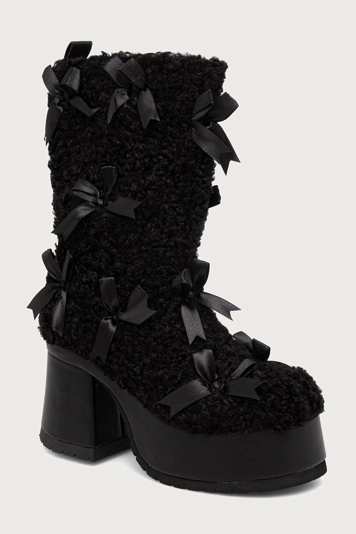 Koi Footwear Gležnjače s debelom potpeticom za žene Kensei Shearling crna AS03.Kensei