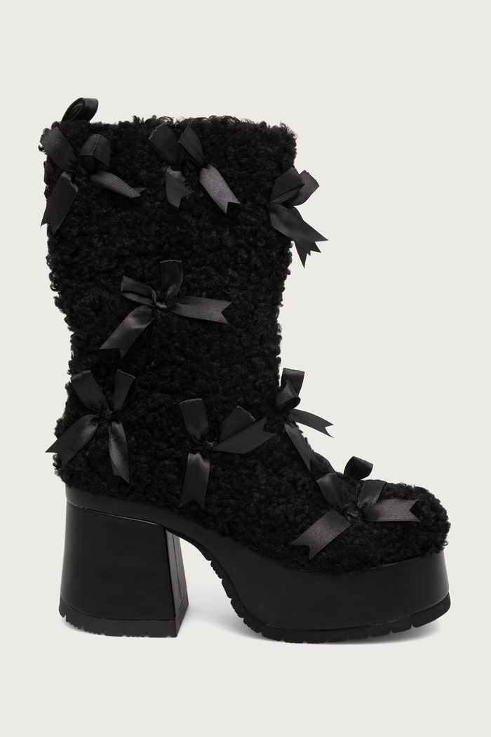Koi Footwear Gležnjače s debelom potpeticom za žene Kensei Shearling AS03.Kensei crna AW26
