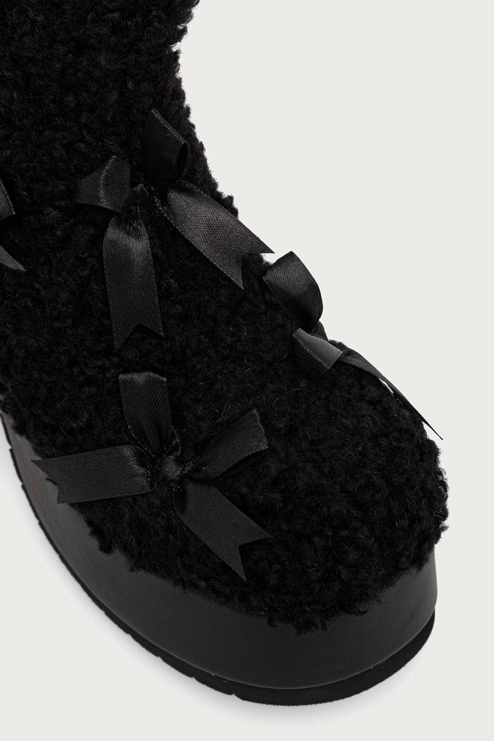 Gležnjače s debelom potpeticom za žene Kensei Shearling Koi Footwear AS03.Kensei crna