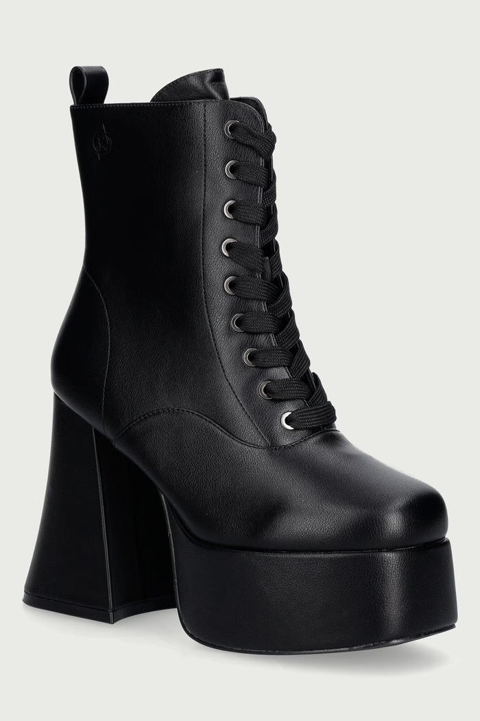 Koi Footwear Kotníkové boty na sloupku dámské Reign Lace Up Platform černá FG05.Reign