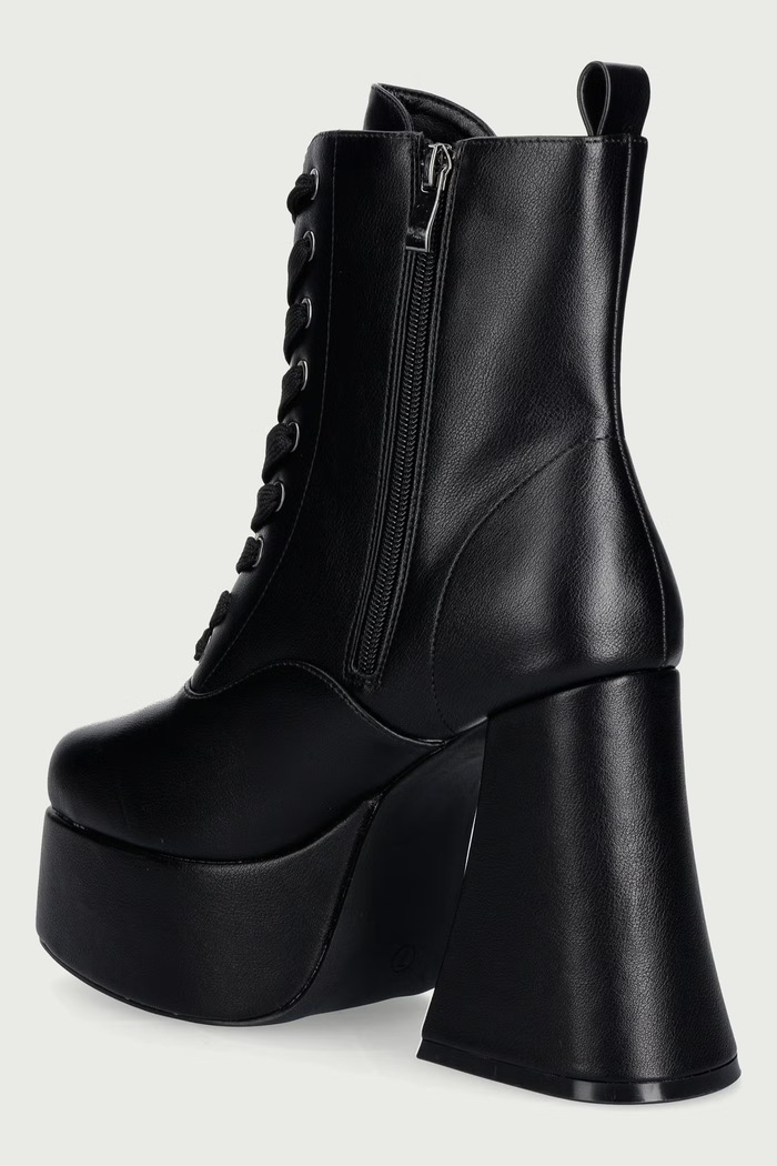 Boty Koi Footwear Kotníkové boty na sloupku dámské Reign Lace Up Platform FG05.Reign černá