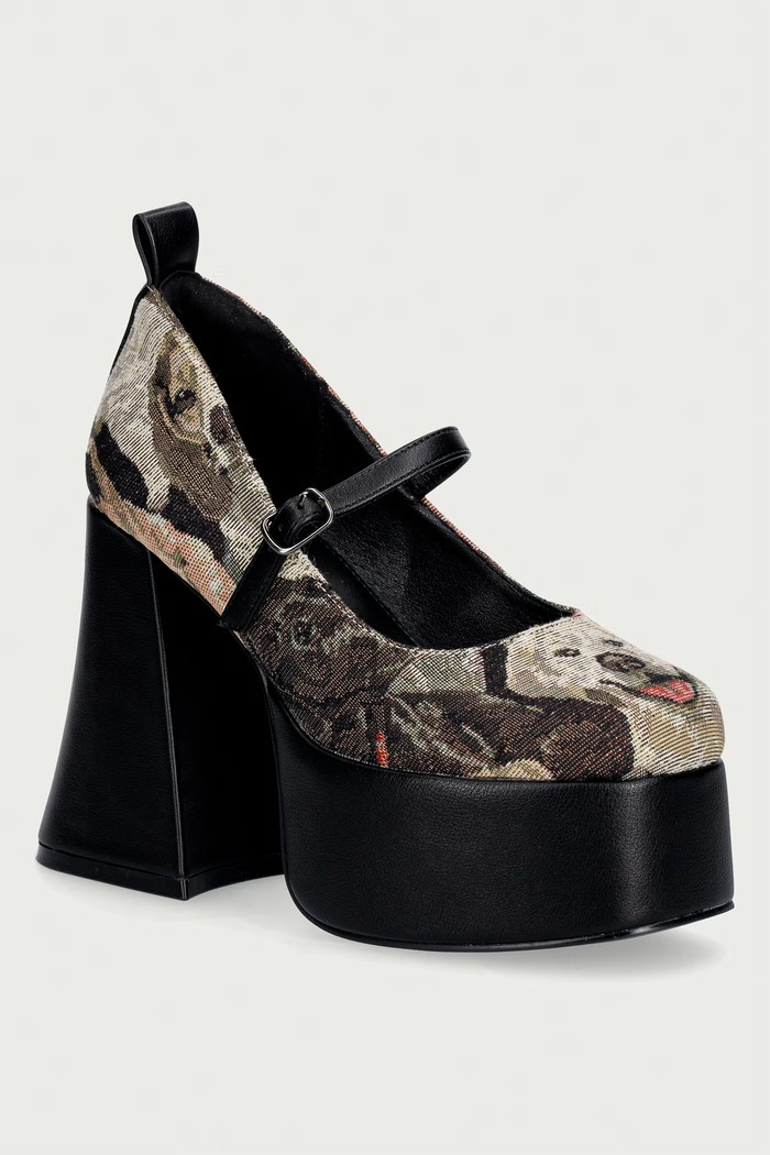 Koi Footwear Czółenka The Hound Tapestry Platform Heels beżowy FG03.TheHound
