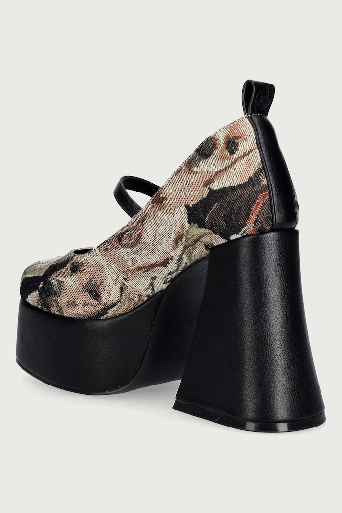 Scarpe Koi Footwear Pompe The Hound Tapestry Platform Heels FG03.TheHound beige