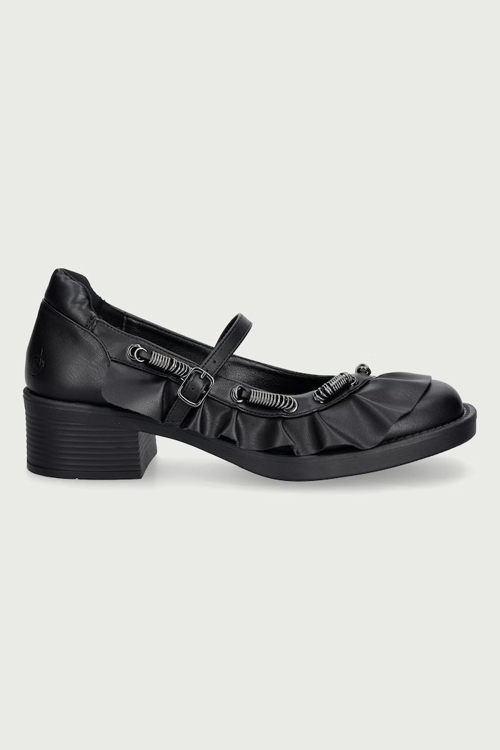 Koi Footwear Baleríny Ruffle Chain Mary Janes STORMVEIL černá AW26