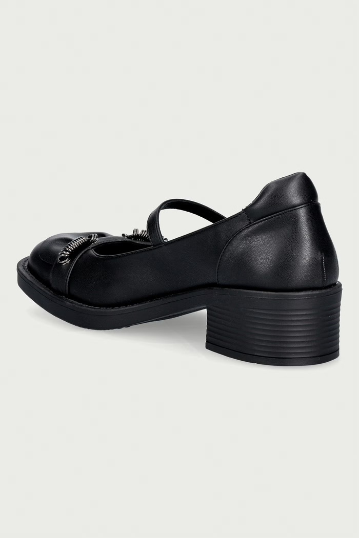 Παπούτσια Koi Footwear Μπαλαρίνες Ruffle Chain Mary Janes STORMVEIL μαύρο
