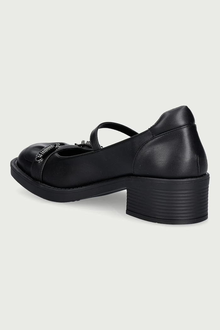 Boty Koi Footwear Baleríny Ruffle Chain Mary Janes STORMVEIL černá
