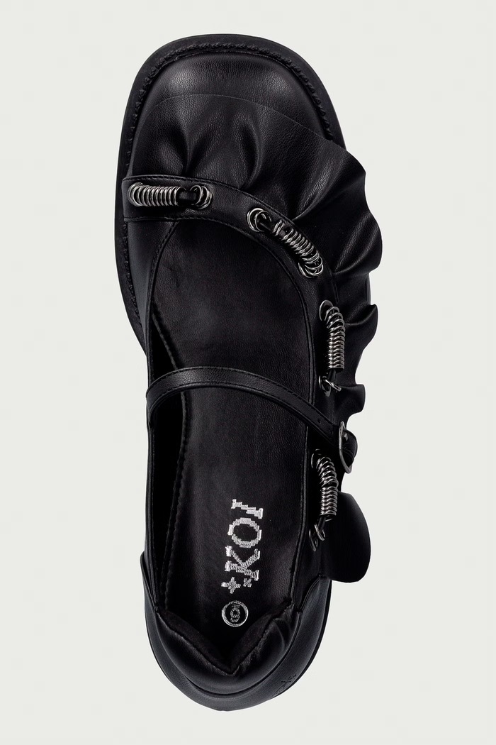 Μπαλαρίνες Ruffle Chain Mary Janes Koi Footwear STORMVEIL μαύρο