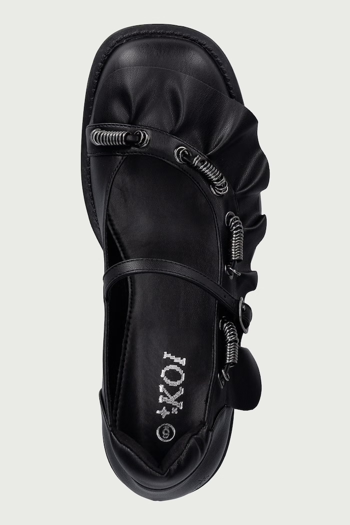 Baleríny Ruffle Chain Mary Janes Koi Footwear STORMVEIL černá