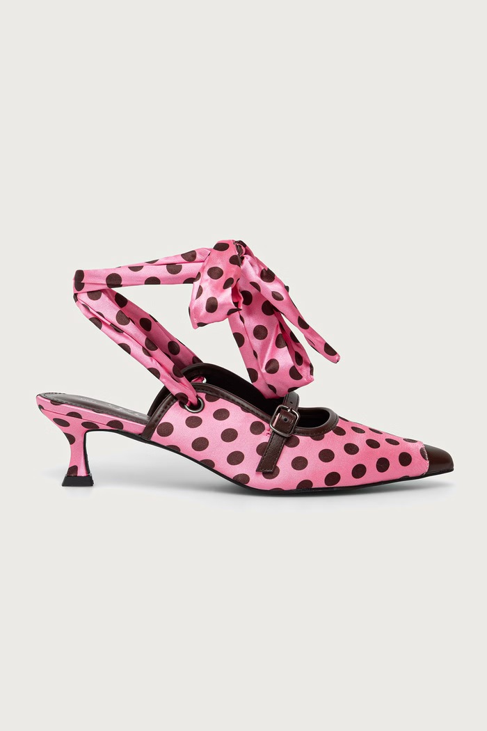 Koi Footwear Obuv s ihličkovým opätkom s otvorenou pätou Polka Dot Kitten Heels SP01.1950.PolkaDot ružová AW26