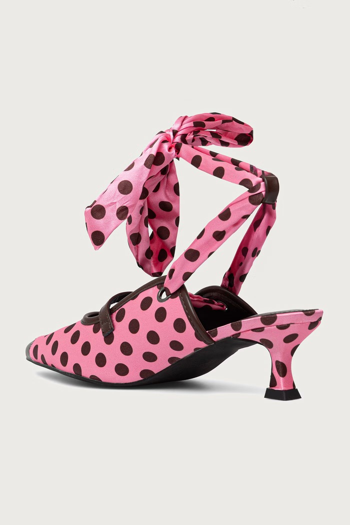 Obuv Koi Footwear Obuv s ihličkovým opätkom s otvorenou pätou Polka Dot Kitten Heels SP01.1950.PolkaDot ružová
