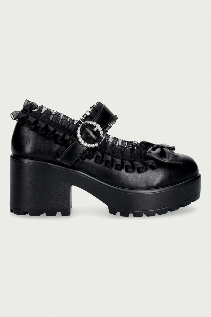 Koi Footwear Γόβες Tira Ruffle Mary Janes ND682.Tira μαύρο AW26