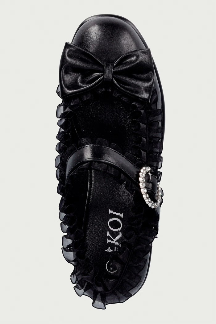 Γόβες Tira Ruffle Mary Janes Koi Footwear ND682.Tira μαύρο