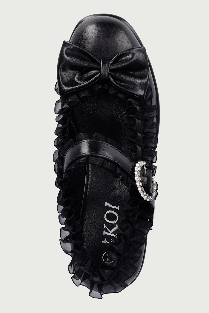 Czółenka Tira Ruffle Mary Janes Koi Footwear ND682.Tira czarny