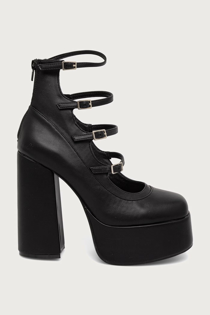 Koi Footwear Cipele s potpeticom s debelom potpeticom Gurren Strappy Platform DBP17.Gurren crna AW26