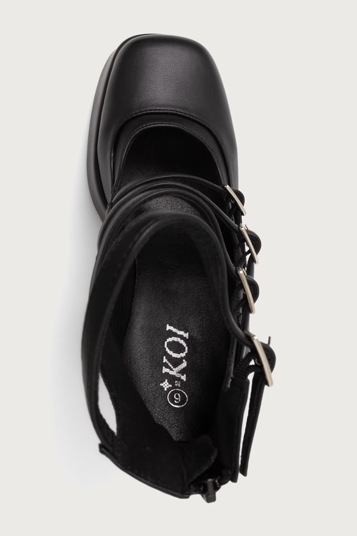 Cipele s potpeticom s debelom potpeticom Gurren Strappy Platform Koi Footwear DBP17.Gurren crna