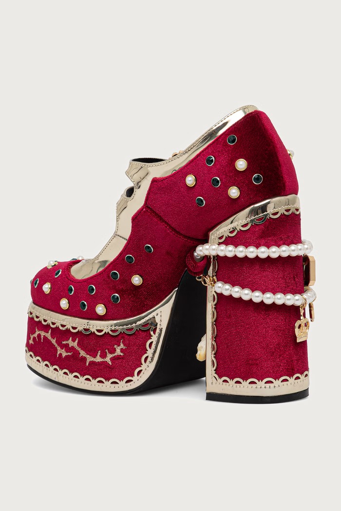 Obuv Koi Footwear Lodičky na podpätku Boleyns Vengeance Heels DBP81.Boleyns burgundské