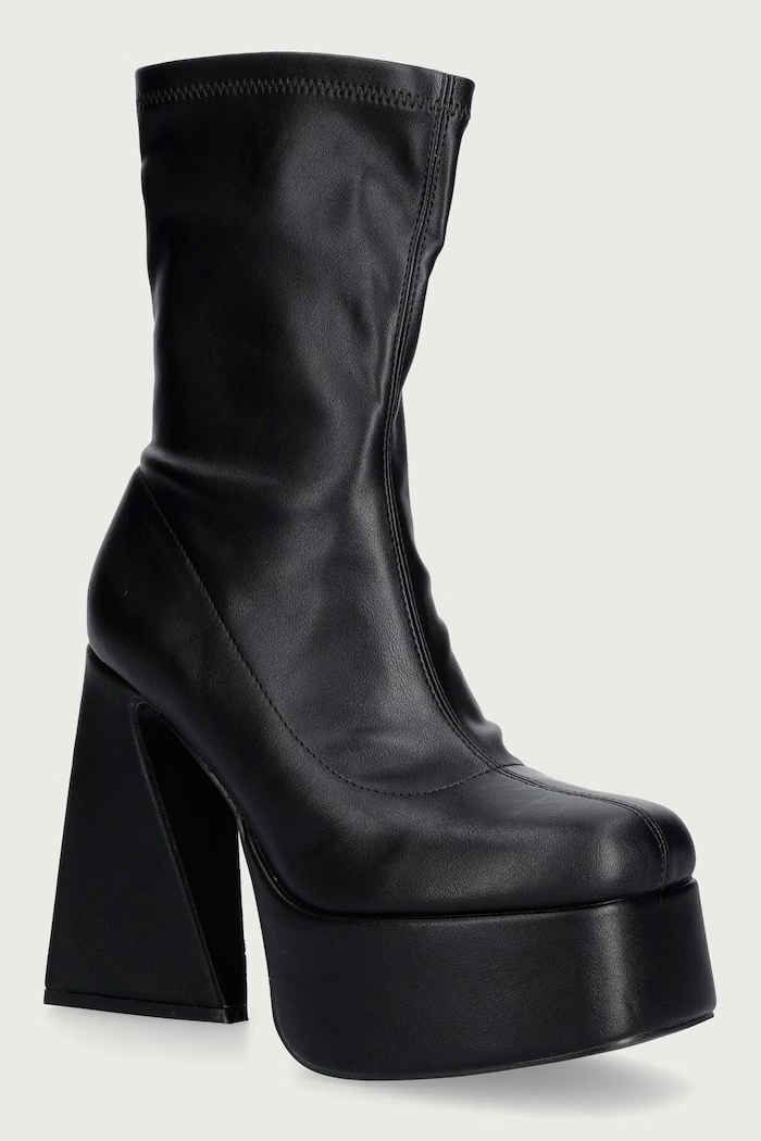 Koi Footwear Bokacsizma platformos női Rakot Heeled Black Ankle Boots fekete MC24.Rakot