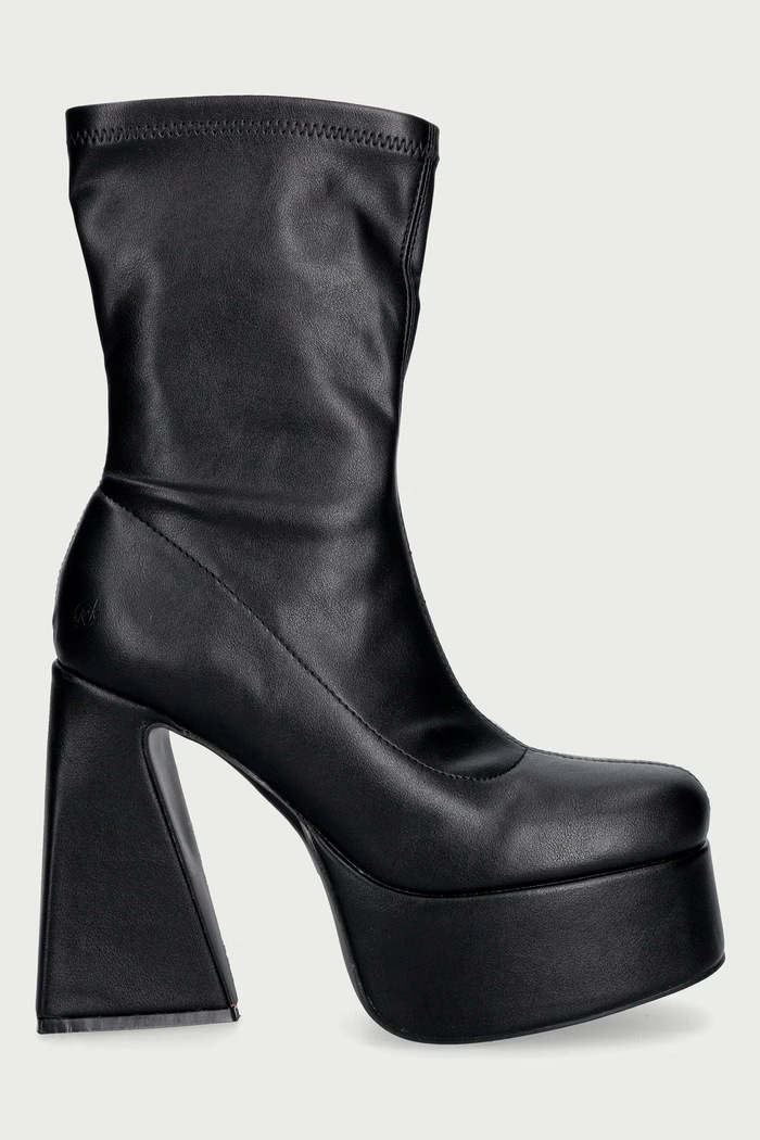 Koi Footwear Μποτάκια με πλατφόρμα Γυναικεία Rakot Heeled Black Ankle Boots MC24.Rakot μαύρο AW26