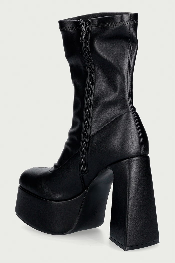 Παπούτσια Koi Footwear Μποτάκια με πλατφόρμα Γυναικεία Rakot Heeled Black Ankle Boots MC24.Rakot μαύρο