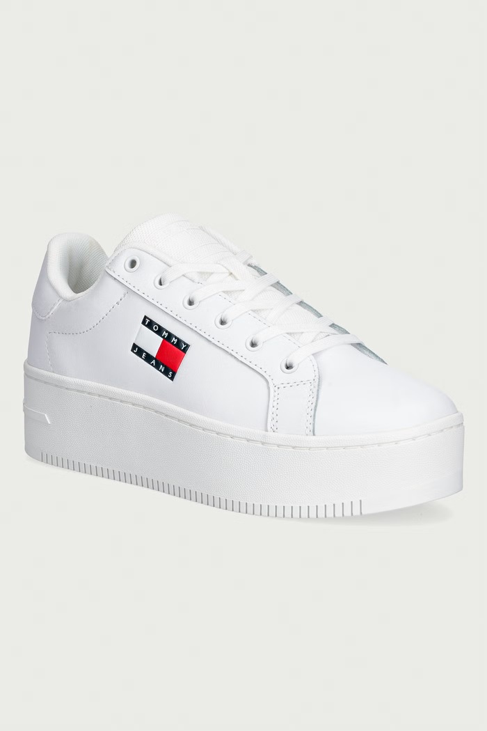 Tommy Jeans TJW FLATFORM SNEAKER sneakersy damskie skórzane biały EN0EN02932