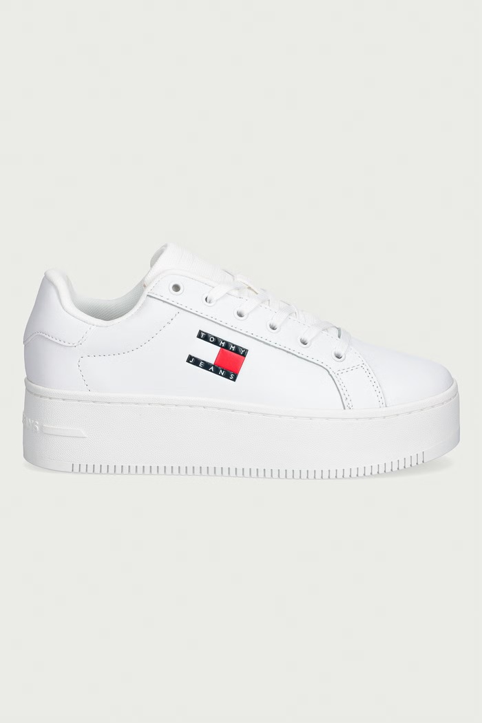 Tommy Jeans TJW FLATFORM SNEAKER sneakersy damskie skórzane EN0EN02932 biały AW26