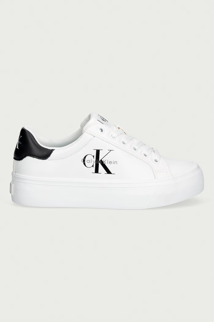 Calvin Klein VULC FLATFORM LACEUP LOW LTH superge ženske usnjene HW0HW03159YAF bela AW26