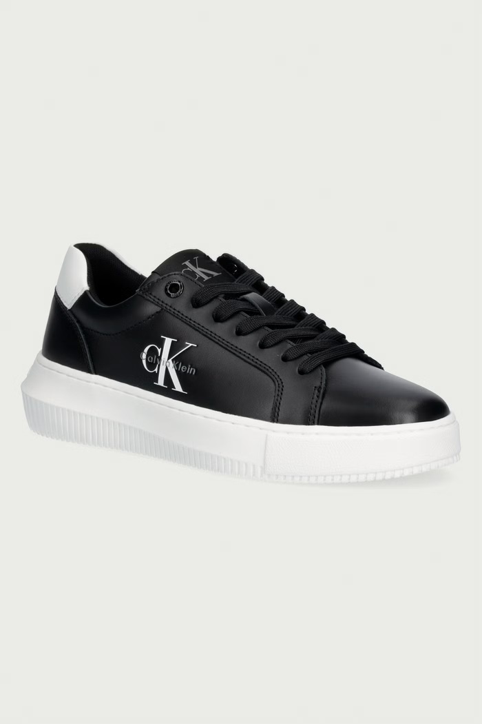 Calvin Klein CHUNKY CUPSOLE MONO LTH WN sneakers γυναικεία δερμάτινα μαύρο YW0YW018720GM