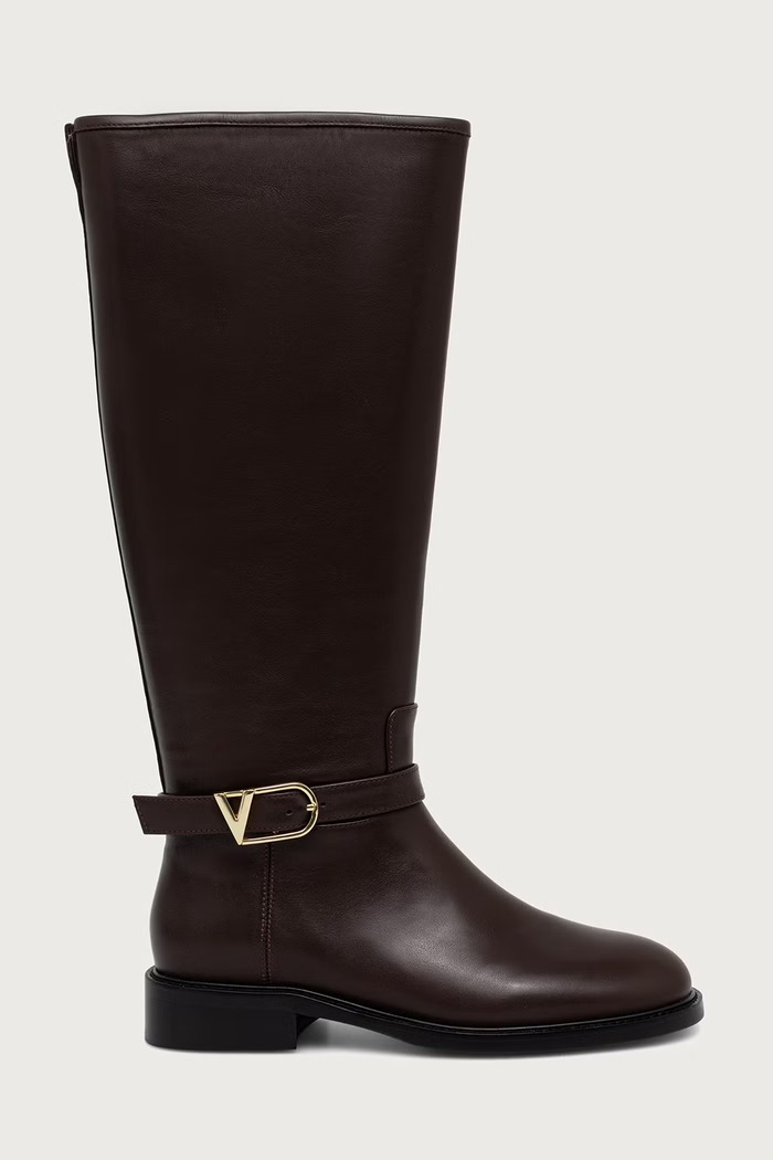 Valentino Čižmy dámske kožené OLIVIA 91O1701VIT.080 hnedá AW26