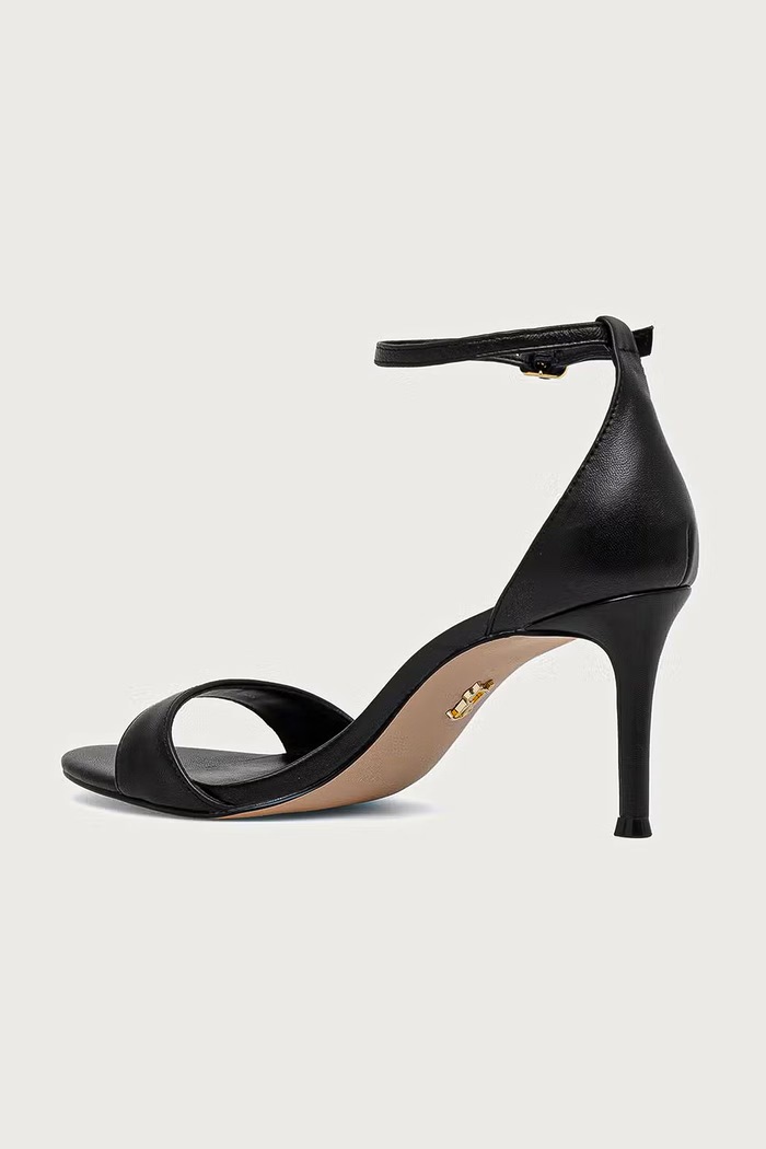 Obuwie Steve Madden sandały na wysokim obcasie skórzane Necy 11005710.017 czarny