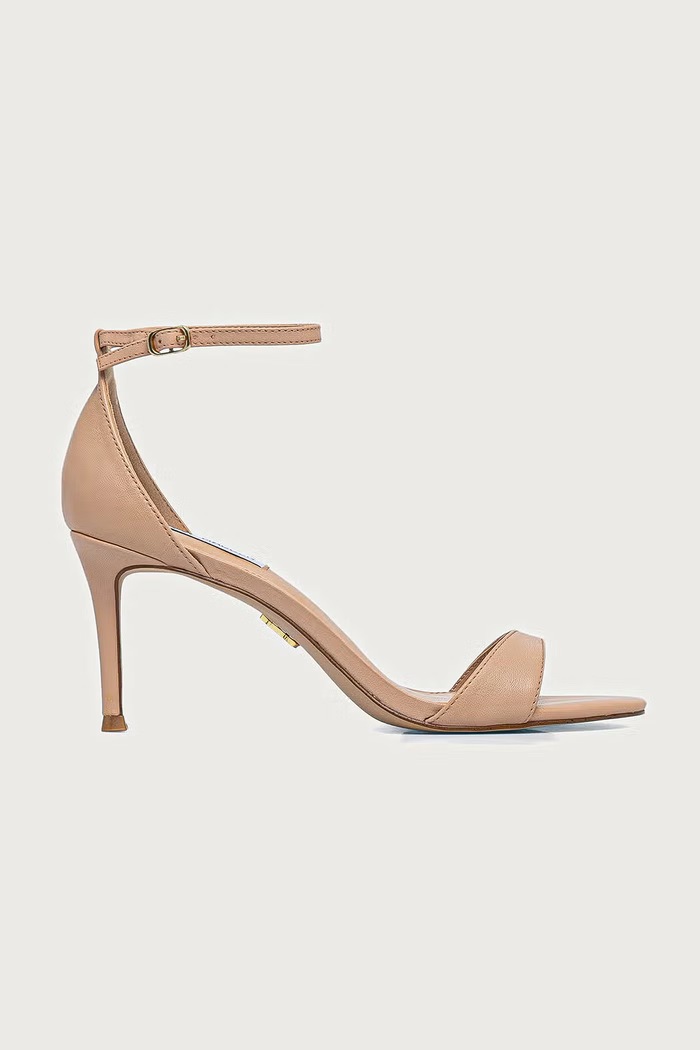 Steve Madden sandały na wysokim obcasie skórzane Necy 11005710.257 beżowy AW26