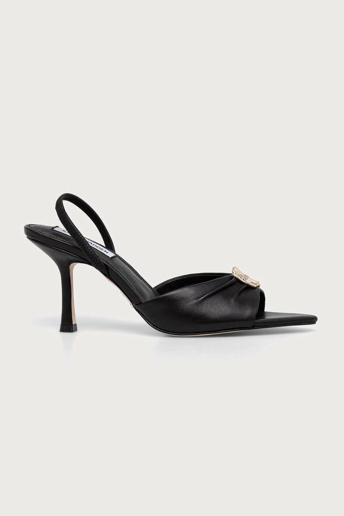 Steve Madden szpilki skórzane Kandy 11005707.017 czarny AW26