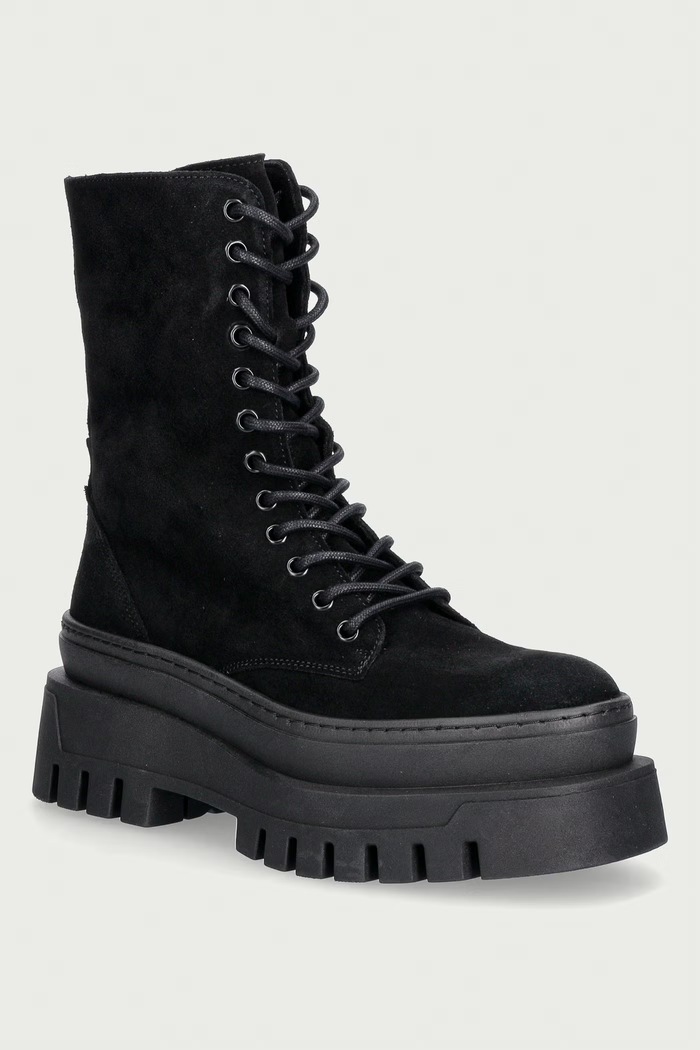 Steve Madden workery na platformie damskie zamszowe Coast czarny 11002681.015
