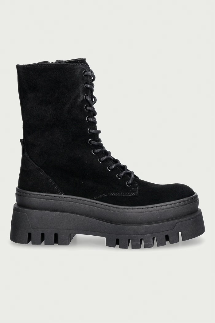 Steve Madden workery na platformie damskie zamszowe Coast 11002681.015 czarny AW26