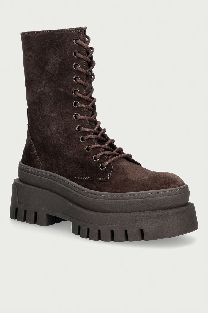 Steve Madden botki na platformie damskie zamszowe Coast brązowy 11002681.880