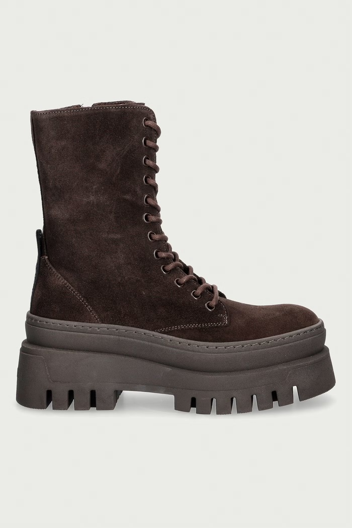 Steve Madden botki na platformie damskie zamszowe Coast 11002681.880 brązowy AW26